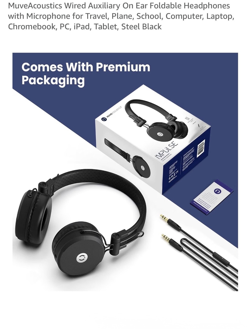 2 for $30 | Foldable Over-Ear Headphones in Black
